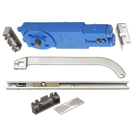 Jackson Satin Aluminum Adjustable Spring Power Multi Size 90DegNo Hold Open Overhead Concealed Closer W/ S 21201S62819